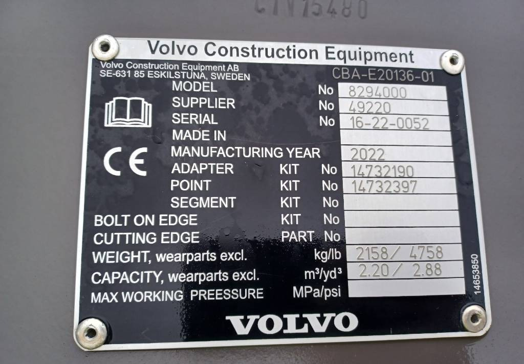 Bucket for Construction machinery Volvo CAZO EC 380 E EC350: picture 3