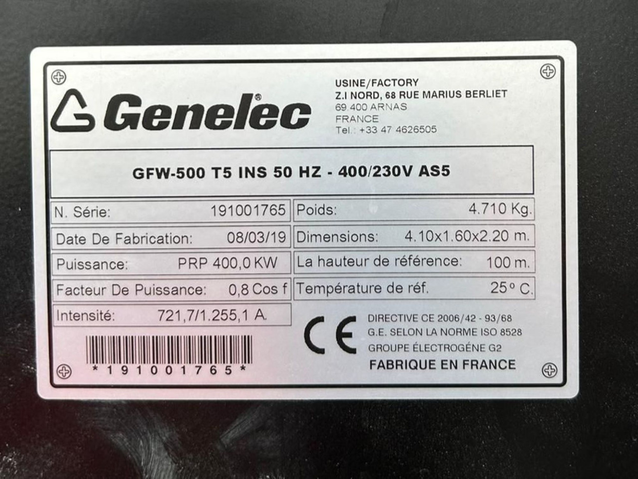 Generator set GENELEC GFW-500: picture 2