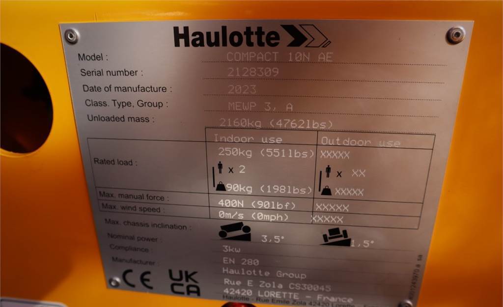 Scissor lift Haulotte COMPACT 10N Valid Iinspection, *Guarantee! 10m Wo: picture 6