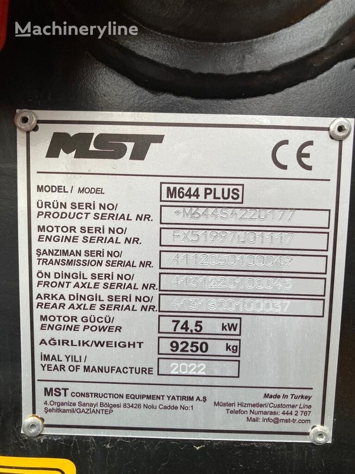 New Backhoe loader MST M644 Plus: picture 22