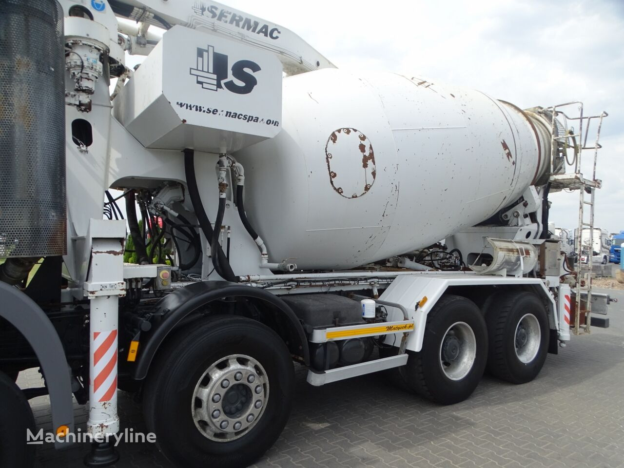 Concrete mixer truck Mercedes-Benz ACTROS 3241 / CEMENTMIXER + PUMP SERMAC 3Z24 - 24 M / EURO 5 / R: picture 11