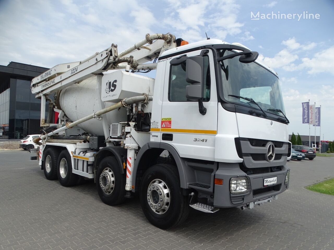Concrete mixer truck Mercedes-Benz ACTROS 3241 / CEMENTMIXER + PUMP SERMAC 3Z24 - 24 M / EURO 5 / R: picture 7