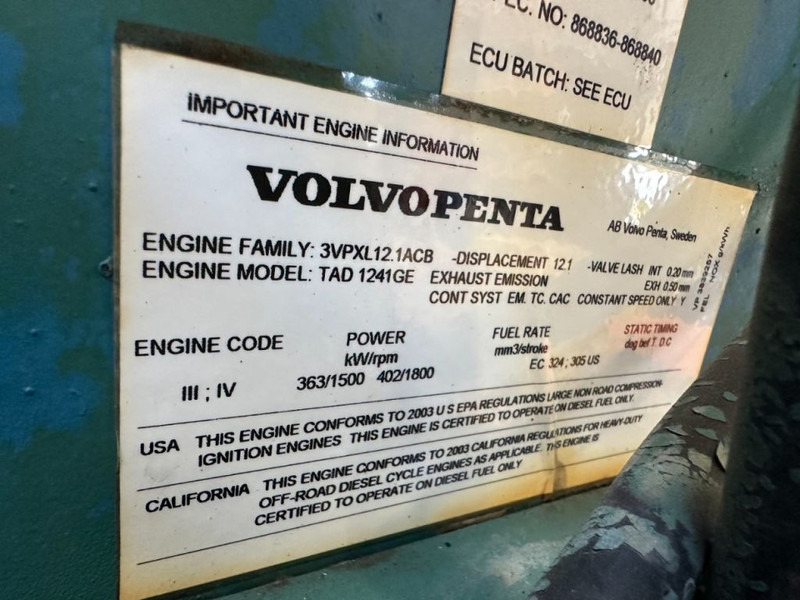 Generator set Volvo TAD 1241 GE Stamford 410 kVA generatorset: picture 11