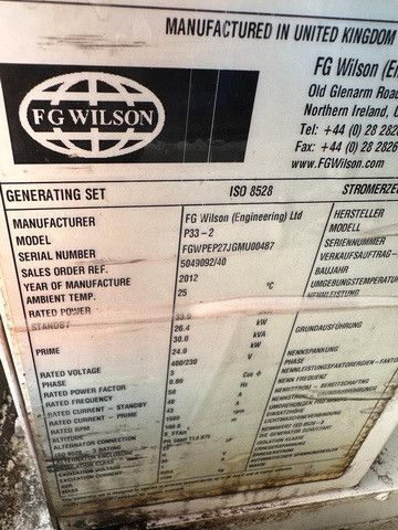 Generator set Wacker Wilson P33-2, 33kVA, Perkins, Stromgenerator: picture 7