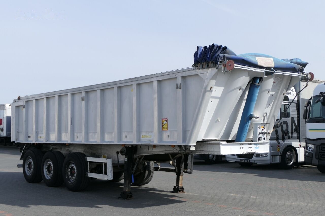 Tipper semi-trailer Benalu WYWROTKA 27 m3 / ALUMINIOWA / SAF / KLAPO-DRZWI / zderzak hydrau: picture 9