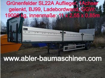 Grünenfelder SL22A Ladebordwand  - Dropside/ Flatbed semi-trailer