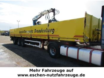 Schröder Baustoffauflieger, Kennis 14000 Kran  - Dropside/ Flatbed semi-trailer