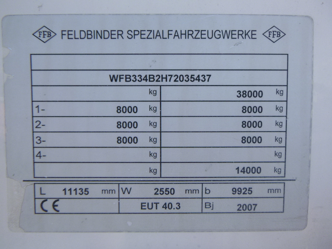 Tank semi-trailer for transportation of flour Feldbinder Powder tank alu 40 m3 / 1 comp: picture 12