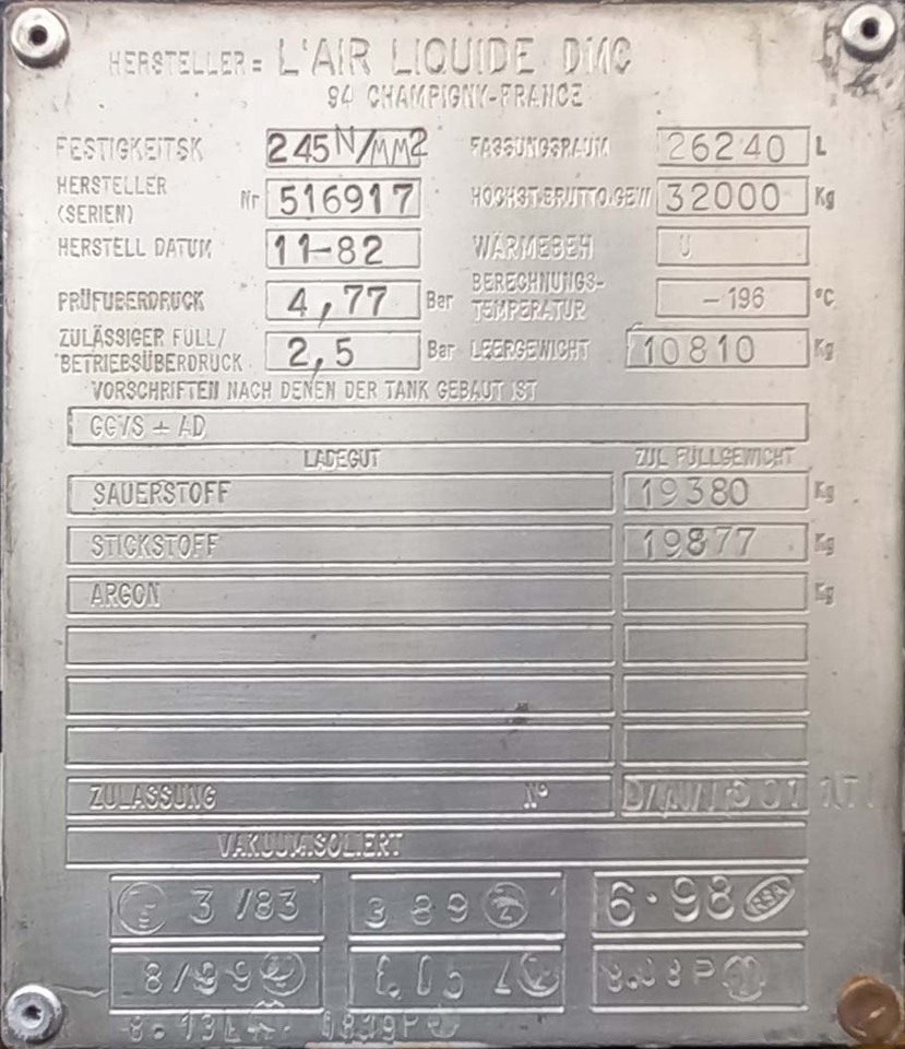 Tank semi-trailer Gas cryogenic for nitrogen, argon, oxygen: picture 9