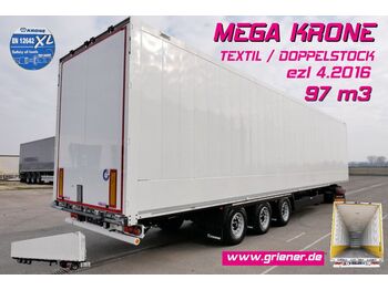 Closed box semi-trailer Krone SD27/MEGA KOFFER TEXTIL / DOPPELSTOCK 100 m³: picture 1