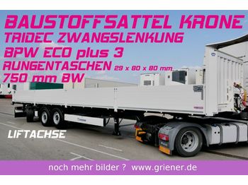 New Dropside/ Flatbed semi-trailer Krone SDP 27 / BAUSTOFF / RUNGENT. / TRIDEC LENKUNG !: picture 1