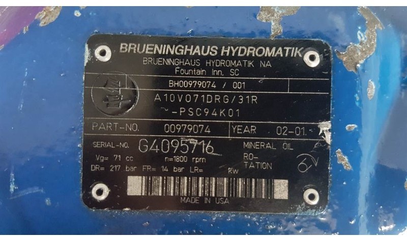 Hydraulics Brueninghaus Hydromatik A10VO71DRG/31R - Load sensing pump: picture 5