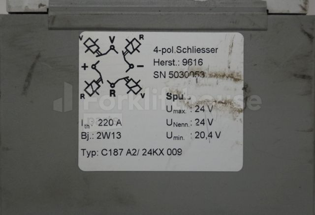 Electrical system for Material handling equipment Jungheinrich 05030053 Contactor 4 pins 24V 120A C187A2KX009: picture 2