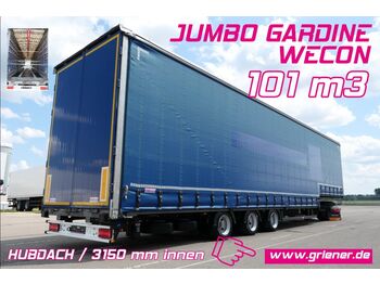 Wecon JUMBO GARDINENSATTEL /MEGA 101m3 /MASCHINENTRANS  - Curtainsider trailer