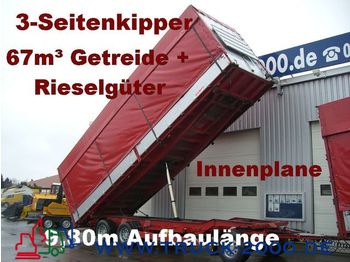 KEMPF 3-Seiten Getreidekipper 67m³   9.80m Aufbaulänge - Tank trailer