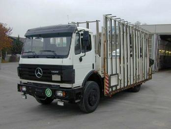 Mercedes-Benz 1420 L Glastransporter mit Kran - Dropside/ Flatbed truck