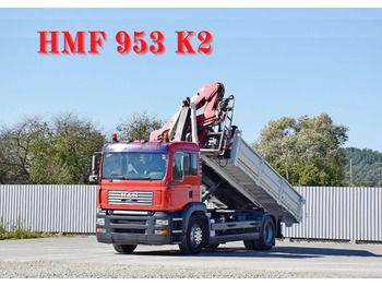 MAN TG 310 A*  Abrollkipper + HMF 953 K2 * TOP  - Hook lift truck