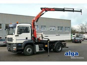 Tipper, Crane truck MAN 18.360 BB TGA 4x2, Kran Palfinger PK10501: picture 1
