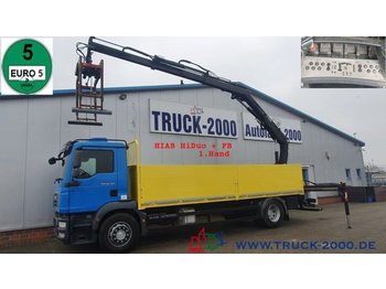 Dropside/ Flatbed truck, Crane truck MAN TGM 18.290 Hiab XS 122 Fernbedienung 1.Hand AHK: picture 1