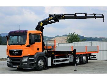 Dropside/ Flatbed truck MAN TGS 26.360 Pritsche 7,50 m + Kran *6x2!: picture 1