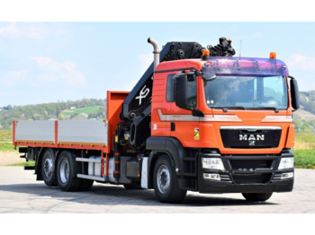 Dropside/ Flatbed truck, Crane truck MAN TGS 26.400: picture 4