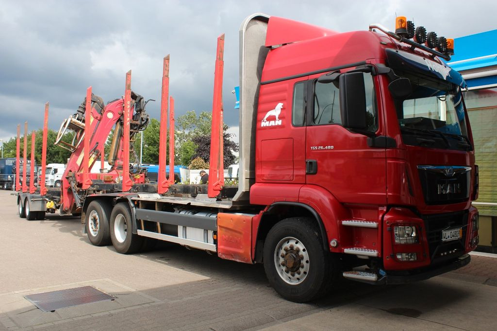 Timber truck, Crane truck MAN TGS 26.480 6x4H-4 BL HydroDrive mit Liv 170Z: picture 2