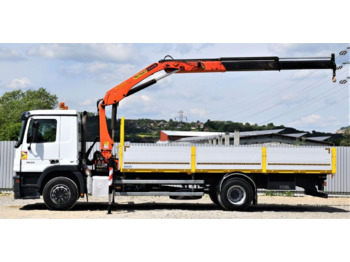 Dropside/ Flatbed truck, Crane truck Mercedes-Benz ACTROS 1832: picture 5
