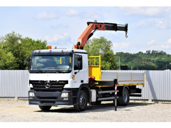 Dropside/ Flatbed truck, Crane truck Mercedes-Benz ACTROS 1832: picture 2