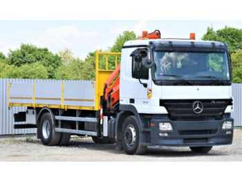 Dropside/ Flatbed truck, Crane truck Mercedes-Benz ACTROS 1832: picture 3