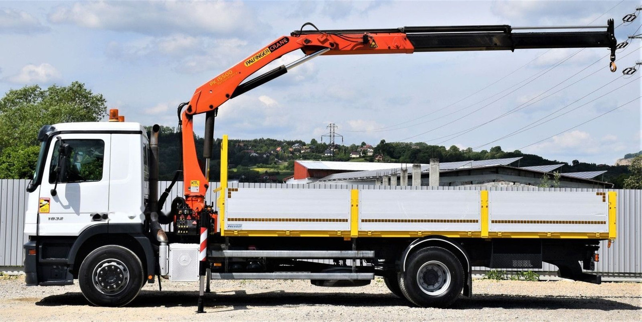 Dropside/ Flatbed truck, Crane truck Mercedes-Benz ACTROS 1832: picture 5