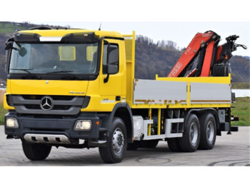 Dropside/ Flatbed truck, Crane truck Mercedes-Benz ACTROS 2636: picture 4