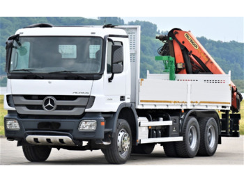 Dropside/ Flatbed truck, Crane truck Mercedes-Benz ACTROS 2636: picture 3