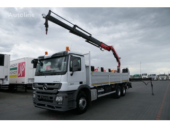 Dropside/ Flatbed truck, Crane truck Mercedes-Benz Actros 2632: picture 1