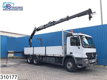 Dropside/ Flatbed truck Mercedes-Benz Actros 2636 6x4, EPS 16, 3 Pedals, Hiab crane, Remote, Steel suspension, Airco, Hub reduction, Borden, euro 4: picture 1