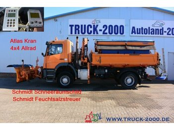 Tipper, Crane truck Mercedes-Benz Axor 1829 4x4 Kran Winterdienst Streuer + Schild: picture 1