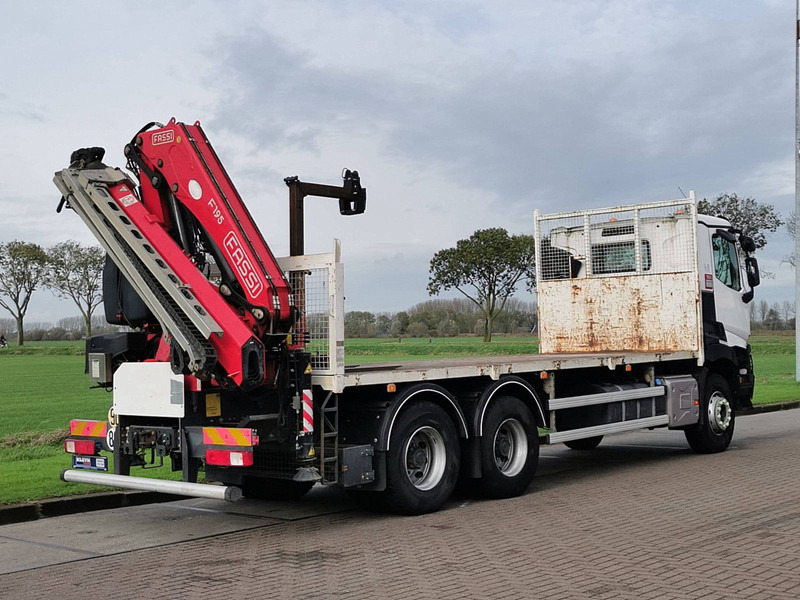 Dropside/ Flatbed truck, Crane truck Renault C 380 fassi f195a, 4x hydr: picture 4