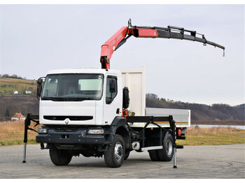 Dropside/ Flatbed truck, Crane truck Renault Kerax 320 DCI* Pritsche 4,50m+FASSI F130A.24/4x4: picture 1
