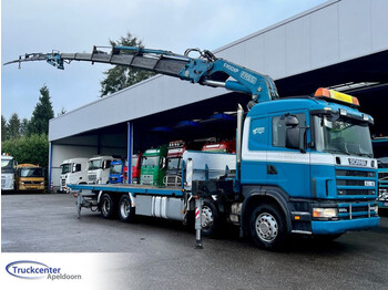 Dropside/ Flatbed truck, Crane truck Scania R144-460 V8 Fassi F900XP + Jib + Extra function, 8x4, Manuel: picture 1