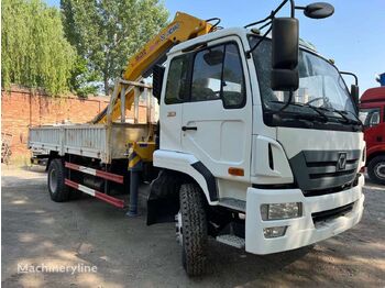 Crane truck, Dropside/ Flatbed truck XCMG SQ6.3ZK3Q flatbed stake cargo truck with lifting crane: picture 1