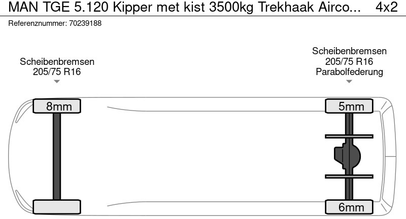 Tipper van MAN TGE 5.120 Kipper met kist 3500kg Trekhaak Airco Cruise Navi Tipper Benne Kieper Airco Trekhaak Cruise control: picture 21