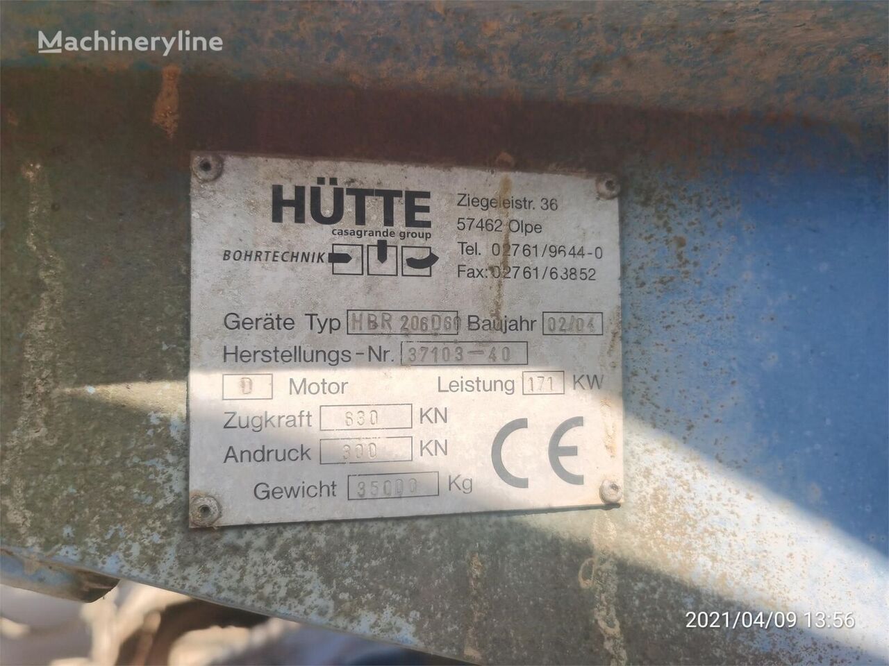 Hütte HBR206D60 - Drilling rig: picture 5