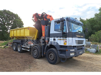 Iveco Trakker 450 8x4 with Hook-arm and Palfinger PK56002 Knuckle boom crane Tipper Truck - Tipper: picture 1