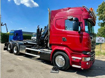 Hook lift truck, Crane truck Scania R580 6X2 V8 HOOKLIFT + CRANE HIAB 211 E-4 HIPRO - ROTATOR - RETARDER - ALCOA ALU - RADIO - NL TRUCK: picture 2