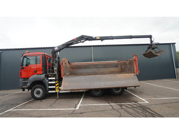 Crane truck MAN TGS 28.400 6X6 2 SIDE TIPPER WITH HMF 1643 CRANE 376.400KM: picture 2 Crane truck MAN TGS 28.400 6X6 2 SIDE TIPPER WITH HMF 1643 CRANE 376.400KM: picture 2