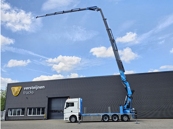 Dropside/ Flatbed truck, Crane truck MAN TGX 35.480 8x4-4 / HMF 85 t/m + JIB / WINCH: picture 2