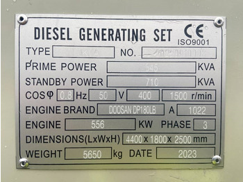 New Generator set Doosan DP180LB - 710 kVA Generator - DPX 19857: picture 4