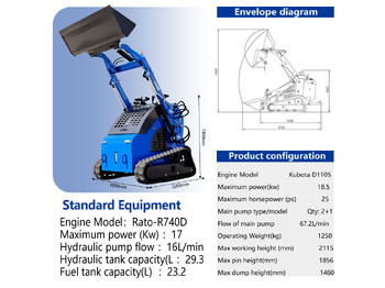 New Skid steer loader LADYS Free Shipping LA380 Mini Skid Steer Loader Compact Track Diesel Cheap Mini Skid Steer Loader For Sale With Mini Skid Steer Attachments 4 In 1 Bucket: picture 2