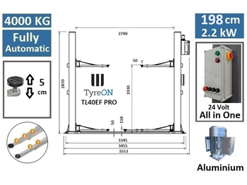 Workshop equipment TL40EF PRO 2 column lift fully automatic - Stable base mounting frame for placement on poor quality concrete, uneven floor surface or 15 cm thick concrete: picture 2 Workshop equipment TL40EF PRO 2 column lift fully automatic - Stable base mounting frame for placement on poor quality concrete, uneven floor surface or 15 cm thick concrete: picture 2