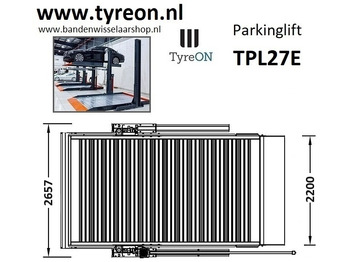 Workshop equipment TPL27E-4 car parking lift - electric release of safety locks - no air pressure required - 5 columns - 8 cars: picture 3 Workshop equipment TPL27E-4 car parking lift - electric release of safety locks - no air pressure required - 5 columns - 8 cars: picture 3
