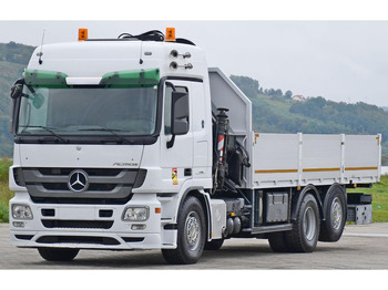 Dropside/ Flatbed truck, Crane truck Mercedes-Benz ACTROS 2544: picture 3